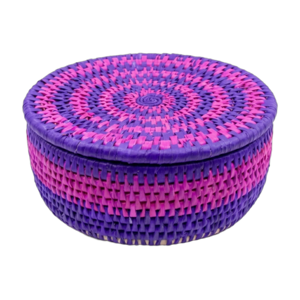 Handwoven Purple & Pink Striped Sindhi Hotpot