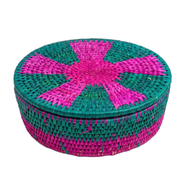 Handwoven Pink & Teal Starburst Sindhi Hotpot